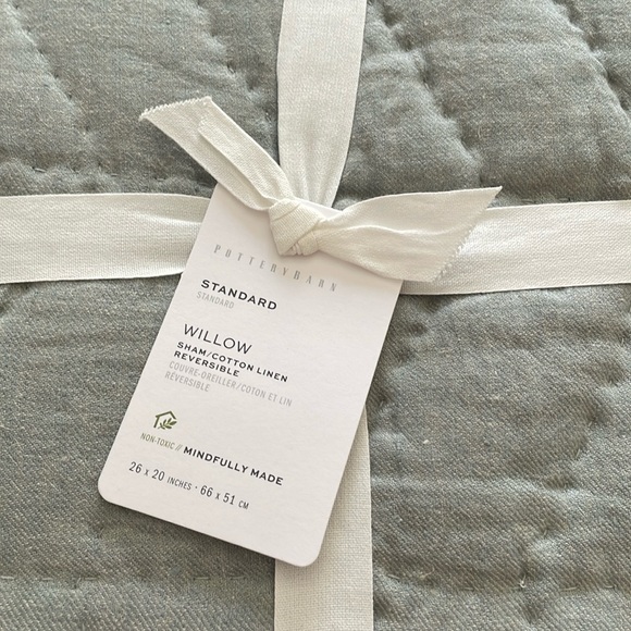 Pottery Barn Standard Willow Sham/Cotton Linen Reversible, NWOT - Picture 1 of 8